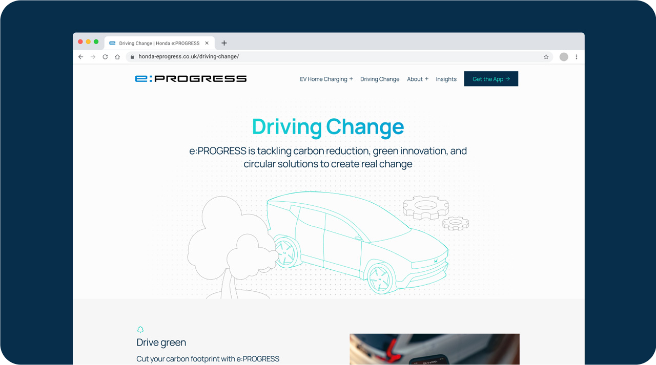e:PROGRESS Driving Change page
